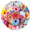 50 Tropical Hibiscus Flower Stickers - Waterproof Colorful Decorations for Water Bottles