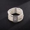 Faux Pearl Square Multi-layer Bracelet Hollow Square Pearl Hollow Bracelet  Women Fashion