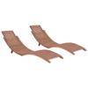 Day and Night - Day and Night Folding Sun Loungers 2 Units Solid Teak Wood
