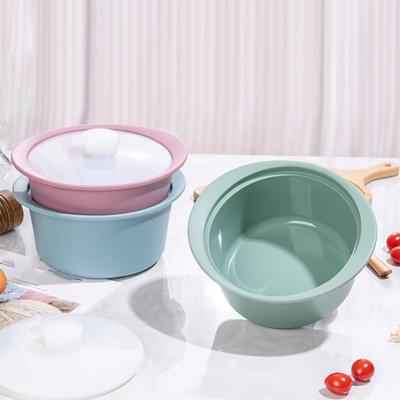Lunch Box Silicone Microwave Steamer Pot Fall-resistant Round Soup Bowl with Lid Heat-Resistant Microwave Steamer Bowl Camping