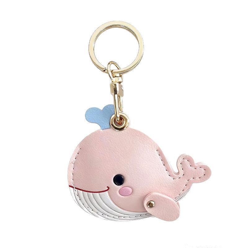 Cute Whale Double-Sided Keychain & AirTag Protective Cover - Small Gift & Backpack Charm