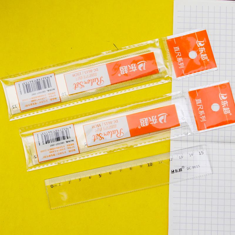 Multifunctional Transparent Ruler with Wave and Hole Design, 15cm & 20cm Scale, Ideal for Primary Students