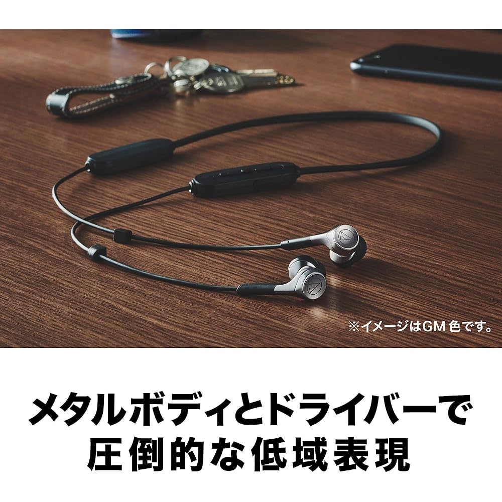 Audio-Technica ATH-CKS660XBT GM Wireless Earphones, Bluetooth, Solid Bass, with Microphone, Gunmetal Color (ATH-CKS660XBT GM)