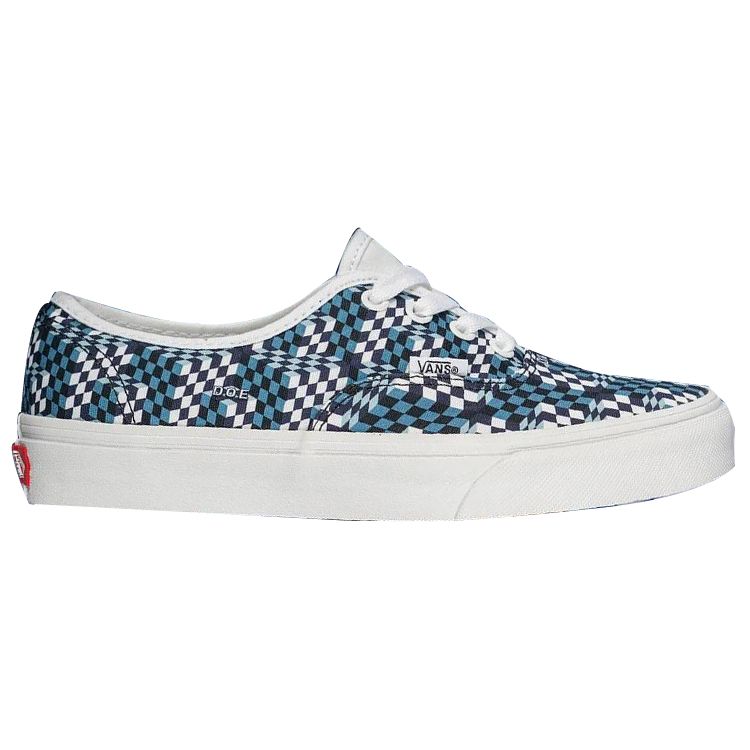 Vans Doe X  Authentic Comfortable Low-Top Skate Shoes Unisex Sneakers Blue Checkerboard VN0A4ODU5U3