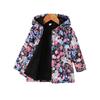 Foreign Trade Children's Clothing New Autumn Winter Floral Print Hooded Fleece Jacket for Girls