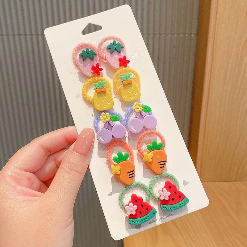 10-30PCS/Set, Cute Cartoon Animals, Hair Bands, Girls, Elastic Rubber Band, Headwear, Hair Accessories
