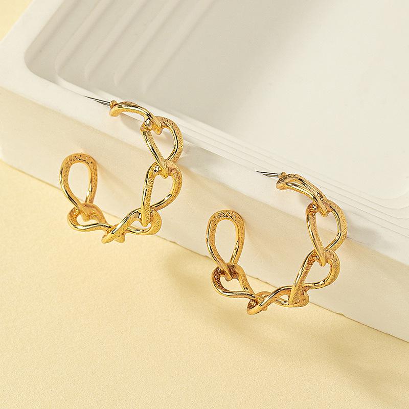 

Трендовые корейские геометрические серьги-пусеты с цепочкой C-образной формы для женщин