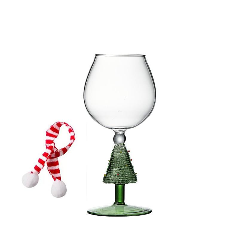 Beverage Drinking Cup for Party Use Glass Cup Elegant with Mini Scarf Christmas Gift Stemwares Wine Glass High Stemmed 1/2pcs