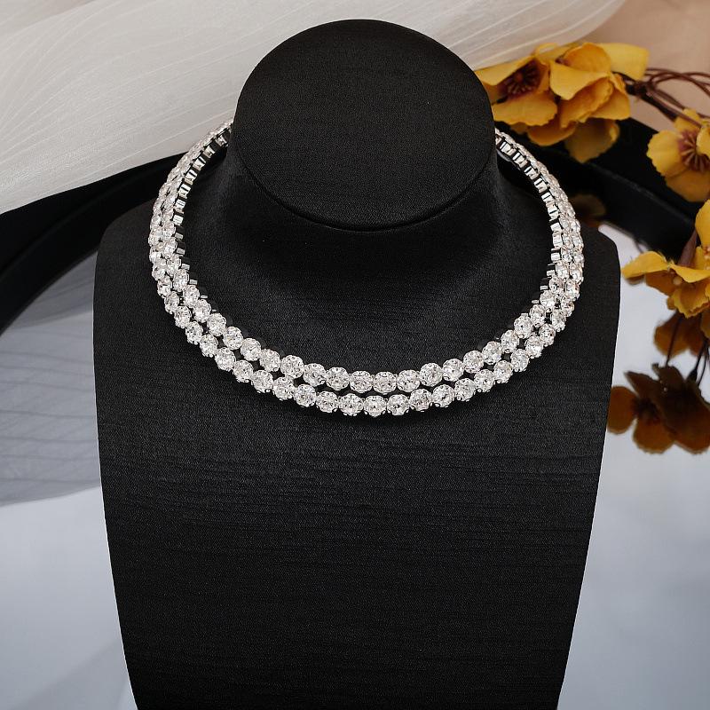 Elegant Sparkling Rhinestone Bridal Choker Necklace Set