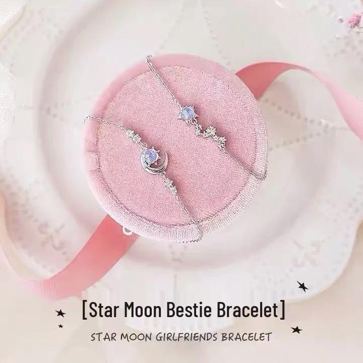 Dreamy Seven Stars Moon Bracelet: Simple Korean Fashion for Friends & Couples