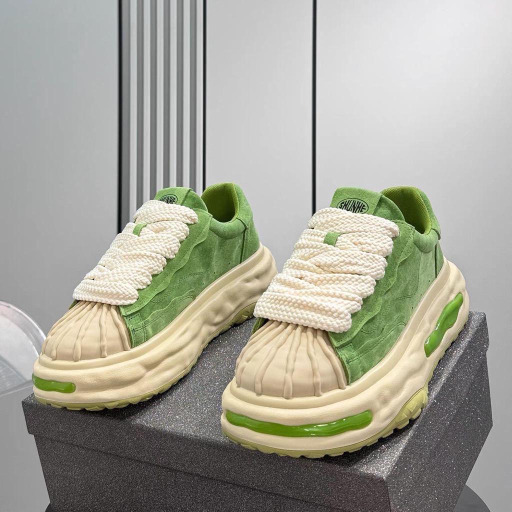 Herren Shell Toe Skate Schuhe mit dicker Sohle – Herbsttrend 2025, höhenverstärkende Freizeitsneaker