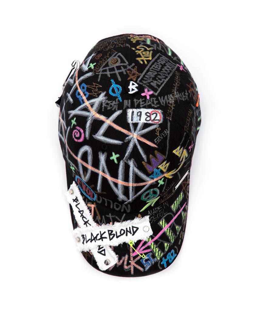BLACKBLOND Bibbidi Plate Logo Cap Graffiti Version (Black)