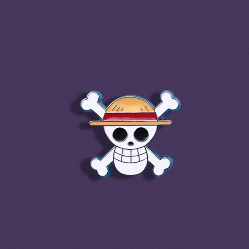 One Piece Luffy Straw Hat Brooch: Cute Cartoon Pin for Students & Fans
