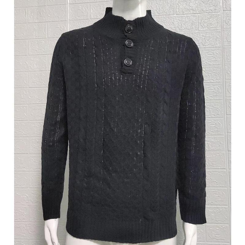 Men's Solid Color Half Turtleneck Slim Fit Long Sleeve Knit Sweater.