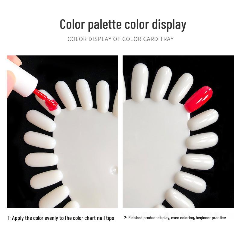 Heart-Shaped Nail Art Display: 21-Color Sample Board for Polish and Gel
