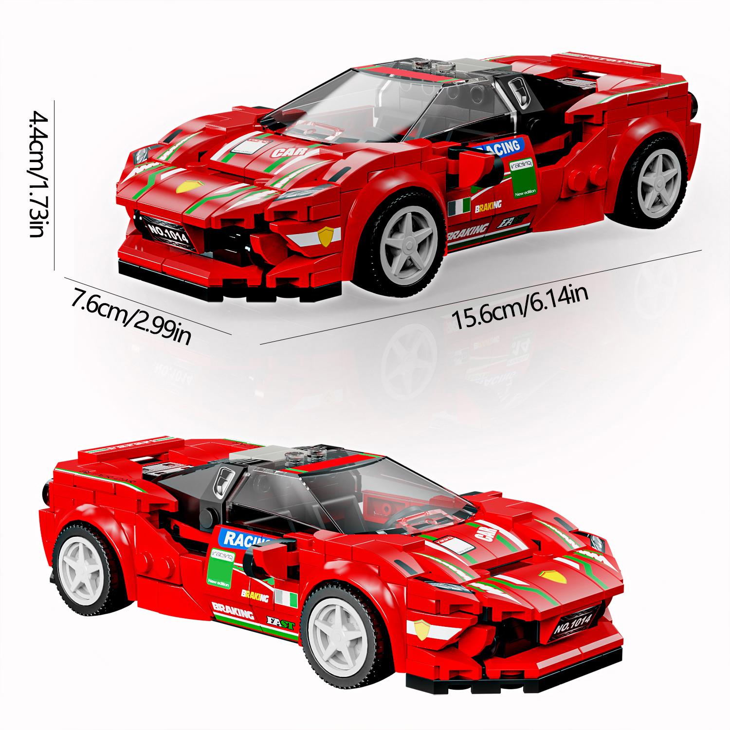 

298PCS Building Blocks Plaything Sports Car Assembly Brick Sets Learning-Focused Playthings Desktop Decoration Christmas Birthday Gift