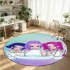 Kpop Demon Hunters Printed Round Crystal Velvet Rug Soft Non Slip Floor Carpet For Bedroom Holiday Gift