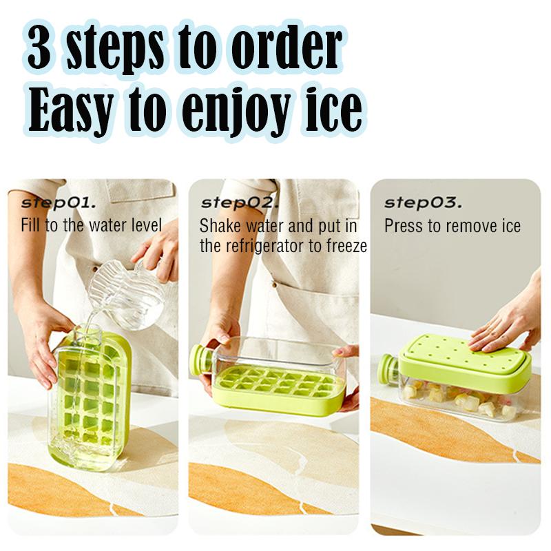 2-in-1 Ice Cube Tray Water Bottle Press Ice Cube Maker Portable Ice Maker Ice Kettle with Lid Ice Making Straw Ice Mould