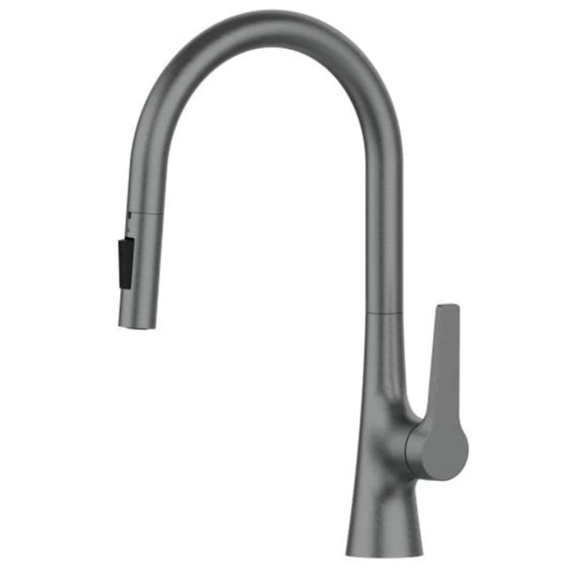 Bagnolux Black Brass Deck Mounted Kitchen Faucet Two Function Single Handle Pull Out Mixer Hot and Cold Water Pull Out Taps