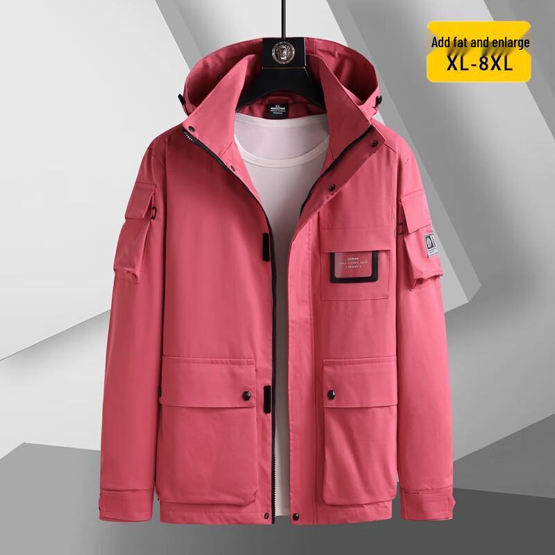 

Men s Plus Size Spring Autumn Casual Outdoor Jacket with Detachable Hood 6XL
