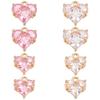 8Pcs 4 Styles Brass Charms, with Glass, Heart, Golden, Faceted, Mixed Color, 10~12.5x11~12x4mm, Hole: 1.4mm