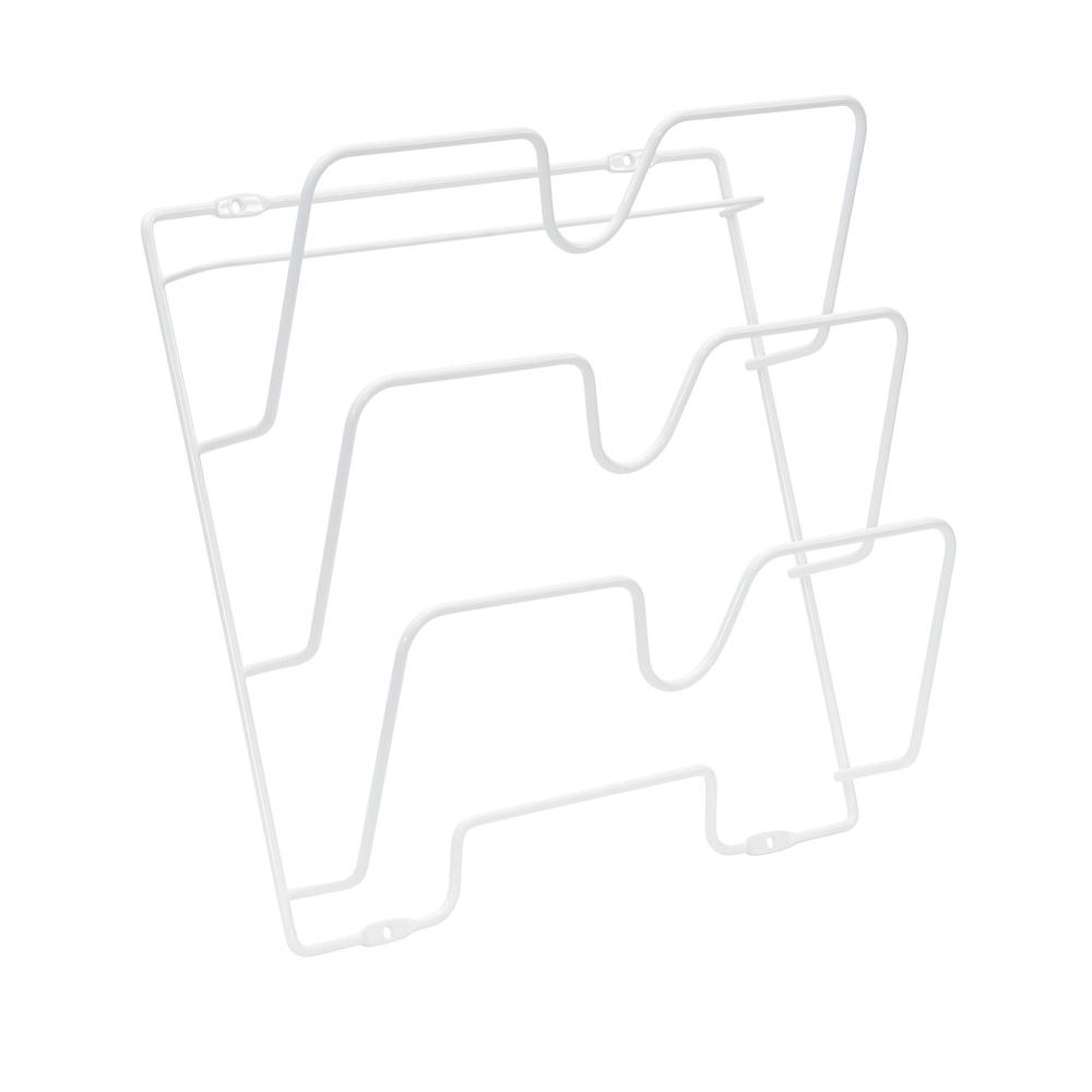 

Steel Wire Cabinet Door Lid Holder 3 Slots Easy Install Hardware Included Ideal Storage Skillet Lids and Kitchen Items United States