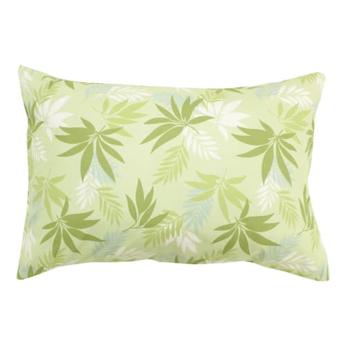 Merry Night "Resort Leaf" Pillowcase, Green, Approx. 43 x 63 cm, Zippered, Easy to Insert, Washable, Quick-Drying, Wrinkle-Resistant, FF16114-53