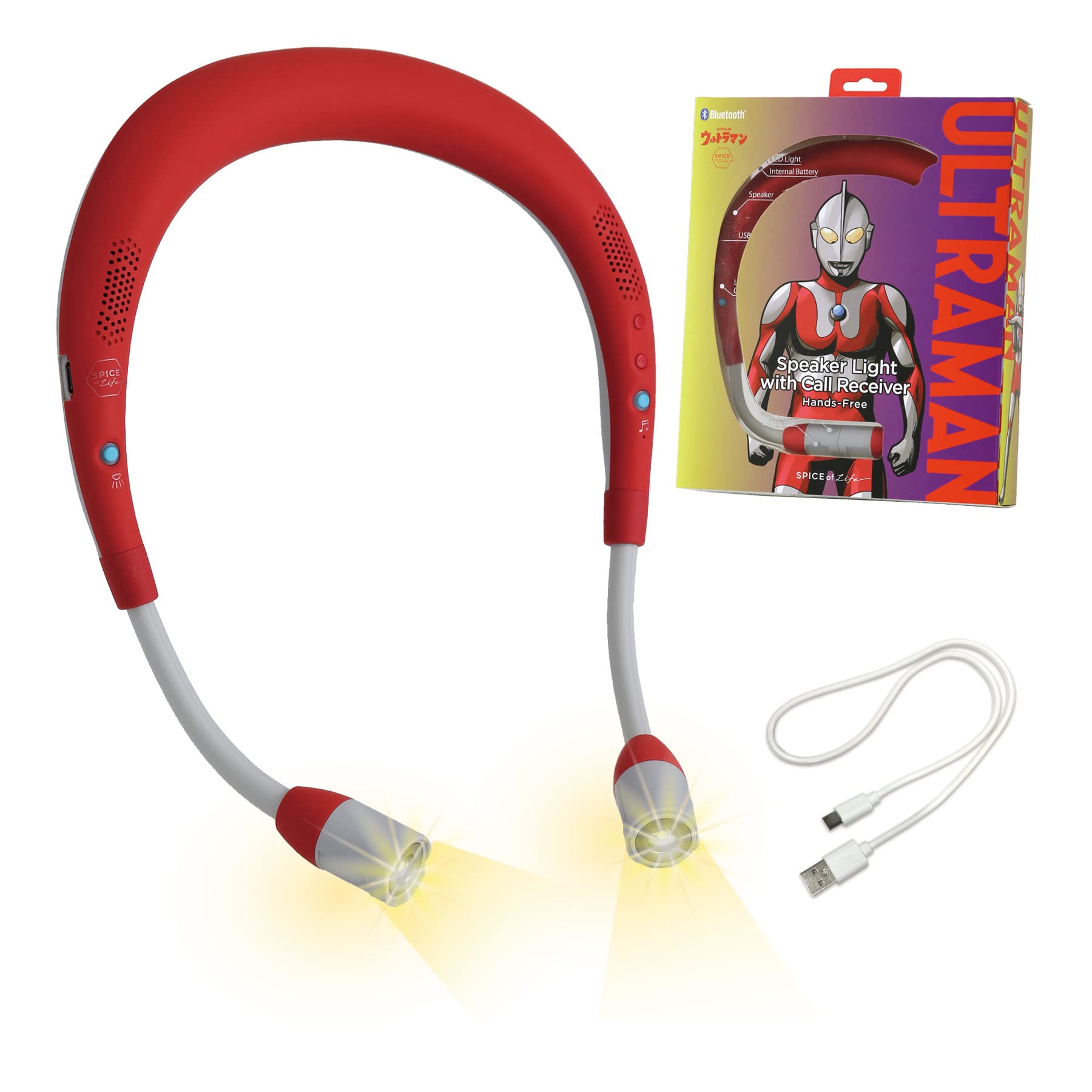 

SPICE OF LIFE Модель Ультрамена Официальный светодиодный шейный светильник-динамик со встроенным приемником вызовов, фонарь для ходьбы, шейный динамик для звонков, носимый беспроводной