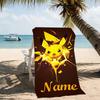 Customizable personalized beach towels Pokémon Pikachu themed designs.Suitable for the beach, yoga, sports;ideal as beach accessories