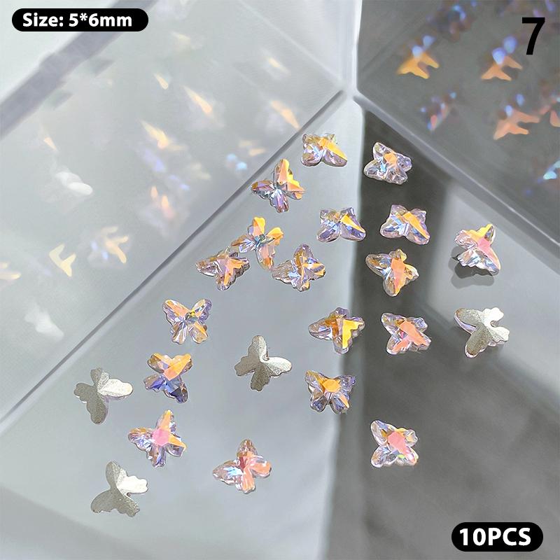 3D Butterfly Super Flash Bottom Aurora Diamond 3D Nail Decoration Nail Accessories
