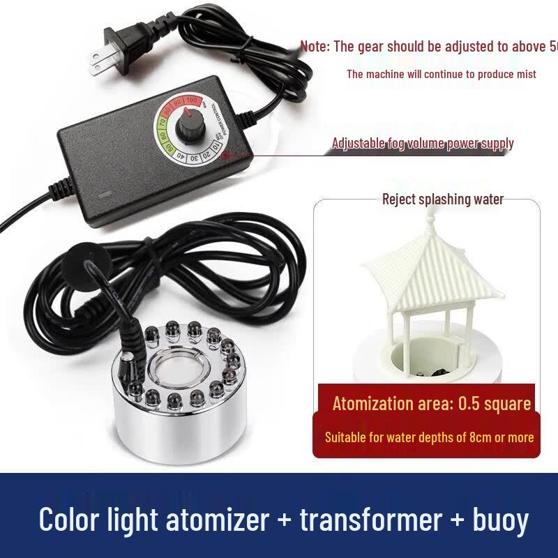 Aokewen Ultrasonic Mist Maker Kit with Adjustable LED Lights and Float