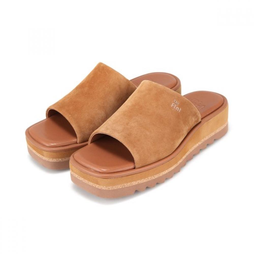 Barbara Suede Wedge Mules 6cm Bbj391br 225mm