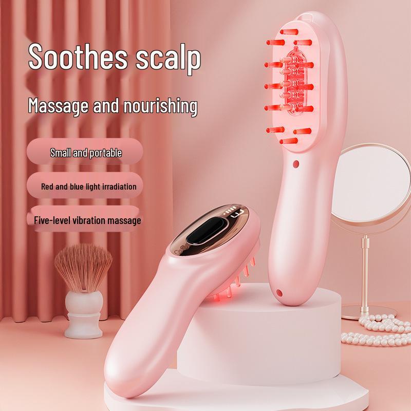 Electric Red Light Hair Growth & Scalp Massage Comb with Liquid Application