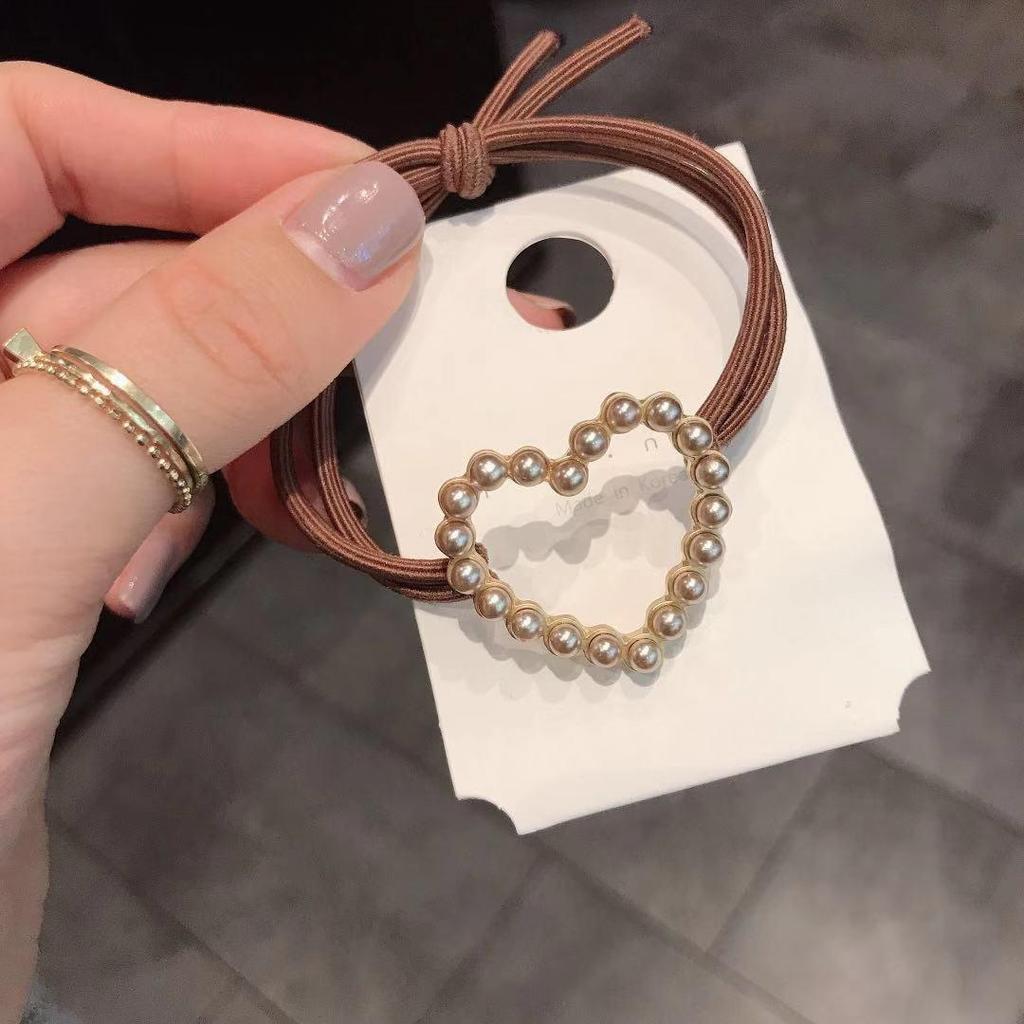 New Beautiful Pearl Hair Rope Adult Fine Ball Head Rope Hair Ring for Women