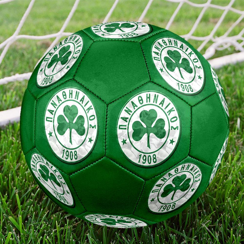 Panathinaikos FC Size 5 Soccer Ball, Machine-Stitched PVC, Durable & High Bounce, All Ages Fit, Fan Merchandise, Matches & Outdoor Use.