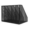 Desk File Organizer Iron Mesh 5 Section Vertical File Folder Document Holder for Office