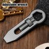 10g Creative Mini Titanium Alloy Crowbar Multi-function Adjustable Spanner Keychain Necklace Pendant Outdoor EDC Gadget Wrench