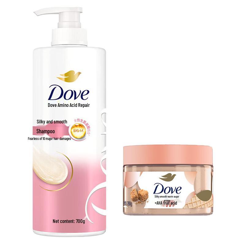 Dove Silky Smooth Amino Acid Shampoo & Coconut Scrub Set