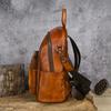 Johnature Zaino retrò in vera pelle con stampa animalier Borsa da donna in vera pelle di vacchetta naturale Zaini da viaggio di grande capacità