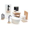 Realistic Bathroom Set Includes Sink Toilet Bathtub And Faucet Figure For 1:12 Doll House Decoration Kids Pretend Play