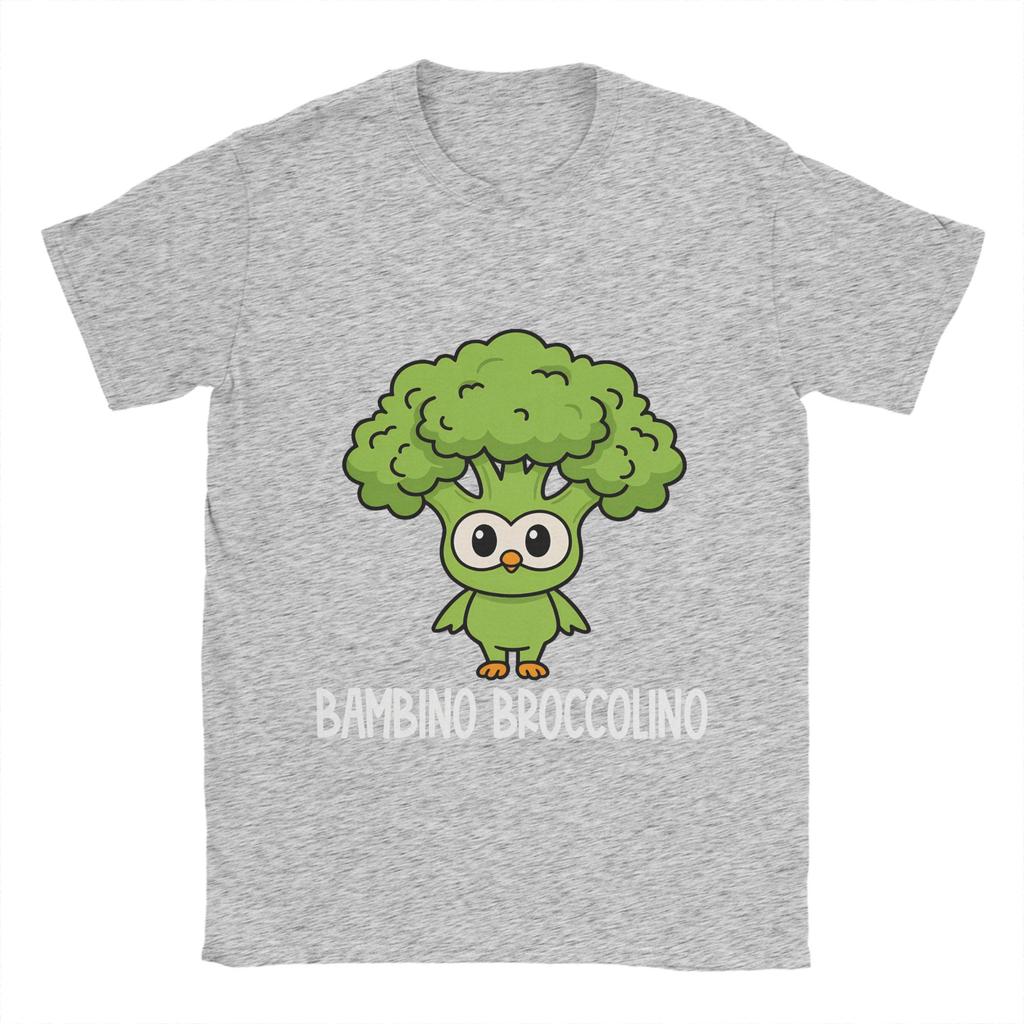 Italian Brainrot Characters Bambino Broccolino Pure Cotton TShirt  ONeck Fashion Tee Shirt Plus Size Custom Logo Clothing