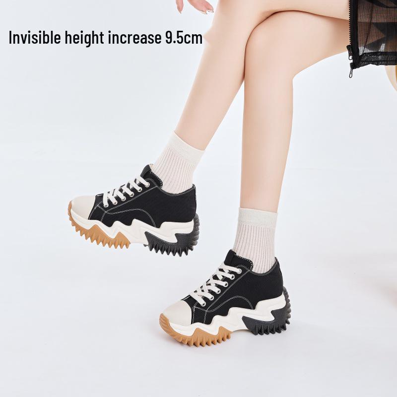 Women's 2024 Autumn High-Top Platform Canvas Sneakers - Thick-Soled, Casual, Versatile & Trendy