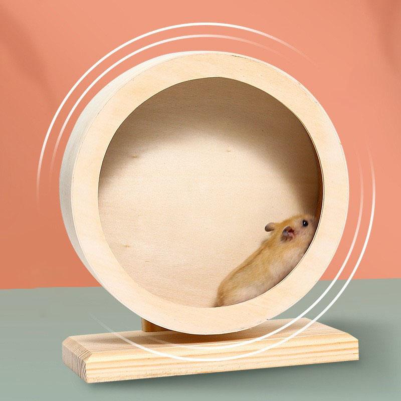 Hamster Wooden Wheel Spinner Hamster Running Wheels Prevent Depression Toys for Small Pets Small Animal Exercise Accessories
