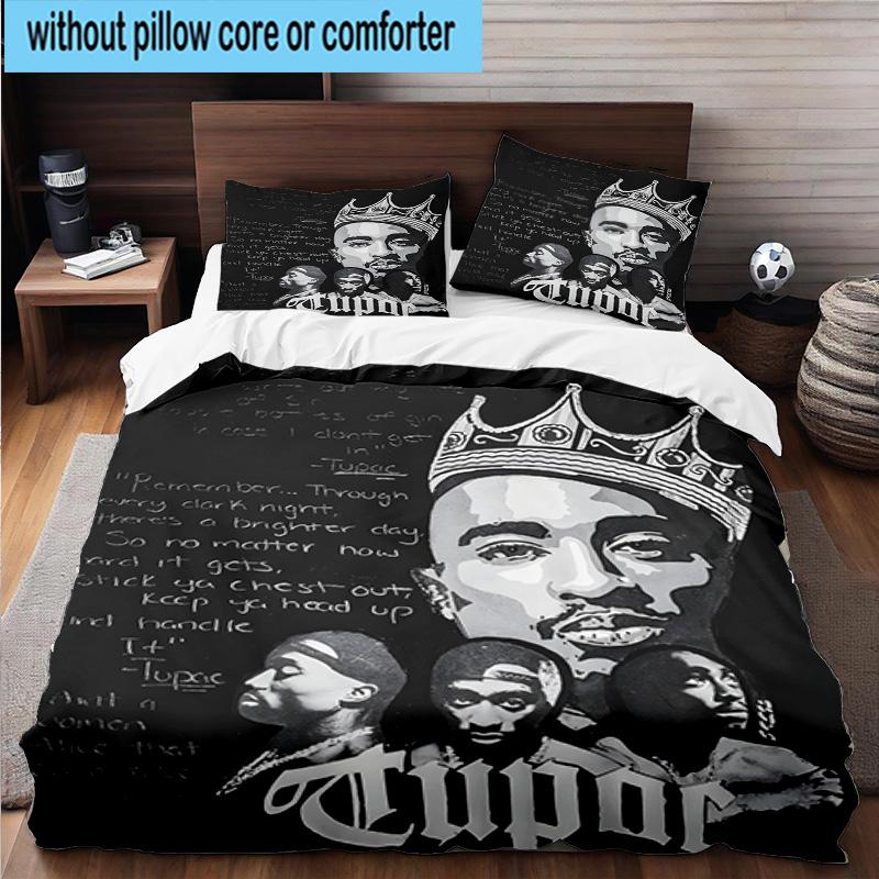 3PCS Rap Legend In Blue 3pcs Bedding,Including 3PCS Duvet Cover And 2pcs Pillowcases Perfect for Christmas,Ideal for Bedroom, Dormitory