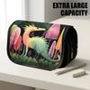 1pc Large Capacity Thickened Oxford Pencil Case Suitable for School & Office, Double-Layer Zipper Flip-Top Pouch with Forest Green Fantasy Creature, M