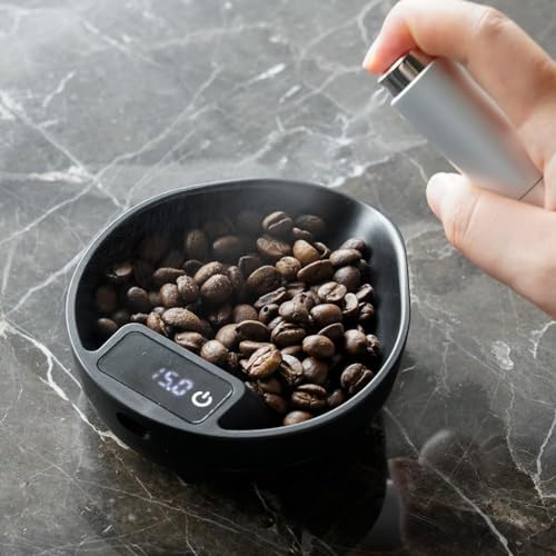 Watchget Coffee Bean Scale Cup, Rechargeable Measuring Tray, Espresso Scale, 0.3-1000g/0.1g High Precision Digital Kitchen Scale for Coffee Beans, Tea