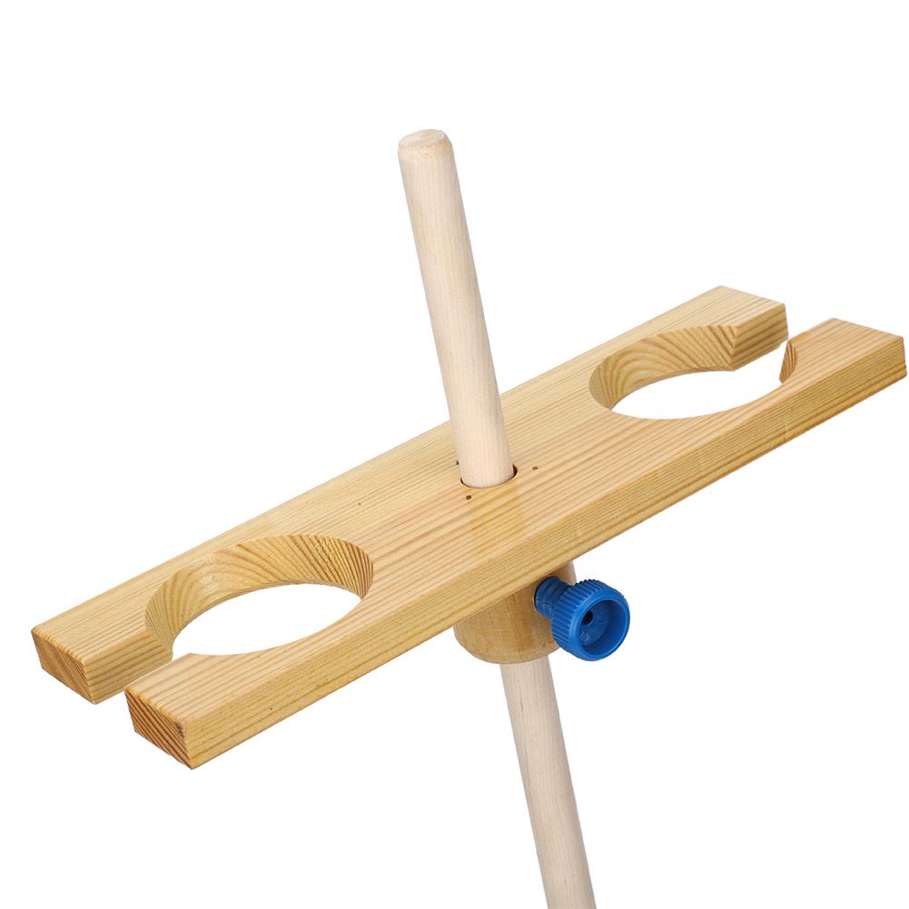 2 Hole Funnel Stand Laboratory Accessory Adjustable Height Wooden Funnel Rack