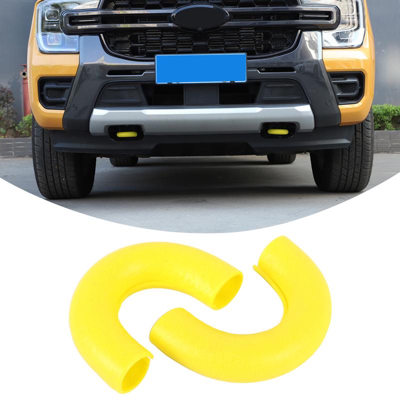 For Ford Ranger Ranger T9 2023-2026 TPE Black Car Front Tow Hitch Protective Cover Tow Hitch Trim Car Accessories