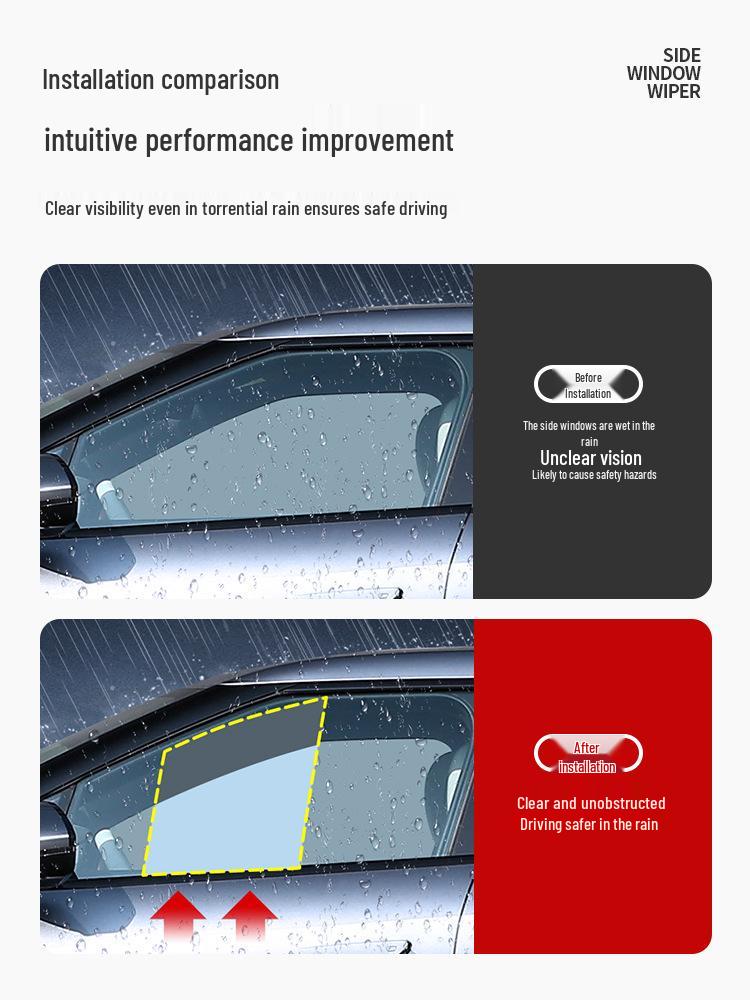 BYD 24 Song L Side Window Wiper: Rainproof & Anti-Fog Double Scraper with Rubber Wiper Blade
