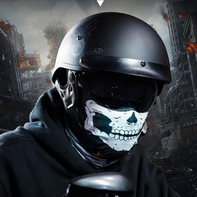 Motorcycle Half Helmet Vintage Scooter Men Women Universal Seasonal Lightweight Retro Crash